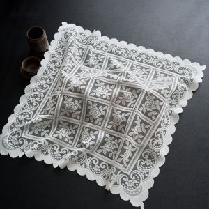 Floral Lace Tablecloth Polyester Embroidered Table Cloth Cover Round Square Dining Home Decor Dustproof Wedding Party