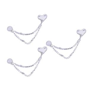3 Pcs Heart Pants Clips Magnetic Clothing Clips with Chain Removable Magnetic Pins Bows Magnetic Buttons