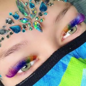 FADLASH Eyelash Extensions Easy Fan Lashes 0.07 C Curl Eyelashes Volume Lash Extensions Self Blooming Colored Lash Extensions (Blond 0.07-C 8-14mm)
