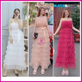 Mesh Floor Luxury 2-Line Dress - Maxi Lightweight Suitable for Beach Travel Du Thien Shop. 