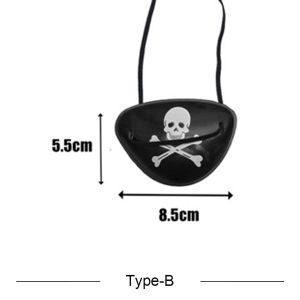 ⭐【LazTop Seller】Pirate Hat Skull Print Pirate Captain Cap Pirate Accessories Party Hat for Halloween Cosplay Caribbean Pirate Hat with Eye Patch LZC-Pirate-Cosplay-Hat