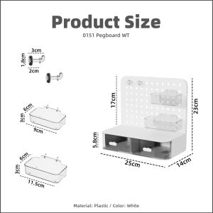 COLOGO 🥇Self DIY Hanging Wall Board With Storage Box Multipurpose Storage Rack
