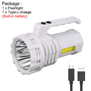 Asafee YJ-C03 High Power Searchlight Ultra Long Battery Life Flashlight Portable Lamp 800M Range Bulit-In Battery Rechageable Support Output IPX4 Waterproof Toch Work Camping Light