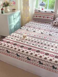 Milk Velvet Printed Sheets Small Fresh Cute Bed Sheets cadar