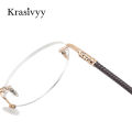 Krasivyy Rimless Glasses Frame Women Pure Titanium Myopia Optical Prescription Eyeglasses Men 2021 New Vintage Round Eyewear. 