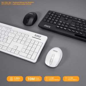 M-Tech Original Keyboard Combo Mouse Wireless STK-06 With Phone Holder