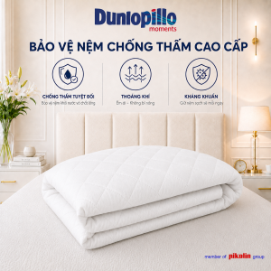 Bảo Vệ Nệm Chống Thấm Nước Dunlopillo Chính Hãng - Thoáng Khí Chống Xù Bo Chun Ôm Khít Đủ Size