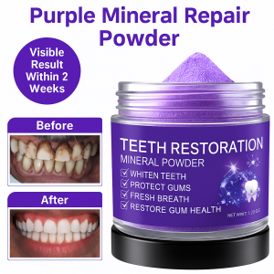 50g Purple Mineral Tooth Powder Teeth Whitening Relieve Gum Sensitive Natural Mineral Teeth Whitener