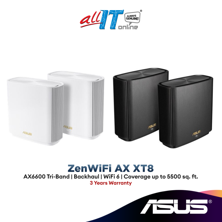 Asus ZenWifi Tri Band Wifi 6 AX6600 XT8 AiMesh Whole Home WiFi System ...