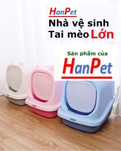 Doremiu - Nhà vệ sinh mèo loại Tai mèo size lớn đựng cát cho mèo dưới 10kg (có kèm xẻng)