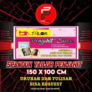 Spanduk Penjahit / Banner Tailor / Banner Vermak / Banner Kustom Ukuran 150 x 100 cm