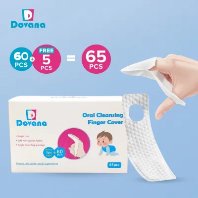 Dovana Pembersih Lidah Gigi Mulut Bayi Isi 30 Pcs Bonus 2 Pcs Tisu Jari Kasa Steril Baby Oral Cleaner Finger Wipes Dry