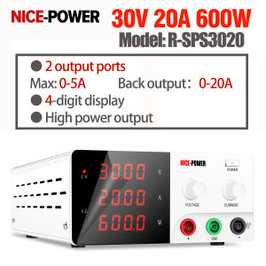 NICE-POWER Adjustable DC Power Supply 30V 30A 900W High Power with 4-digit LED display source laboratory Bench stabilized Switching Source Voltage Regulator Switching digital Regulated Power Supply for battery charging