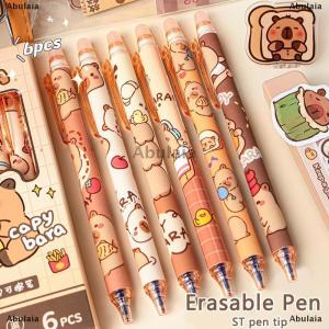 [COD] Abulaia 6Pcs Cute Capybara Erasable Pen Blue Ink Writing Smooth Quick-Drying Pens School Office Accessories Students Stationery Gift