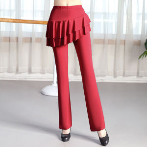 Square Dance Skirt Pants Summer Refreshing Milk Silk Womens Fitness Sports Latin Dance Pants Autumn