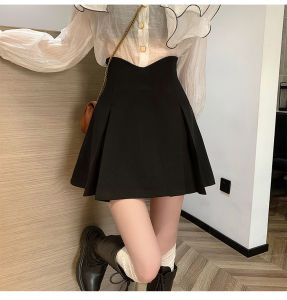 COD black large size high waist skirt design sense niche A word cover pleated skirt womens spring short skirt 2026 new product