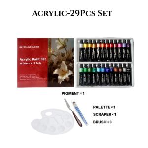 12/24 Colors 12ml Acrylic/Watercolor Paint Set with Painting Tools