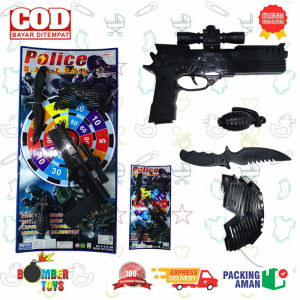 MAINAN ANAK REPLIKA PISTOL TOPENG SENAPAN COSPLAY PERANG KREREK SNI Police Trelek Friction
