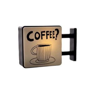 SLIGHTDELVE Creative Atmosphere Coffee Corner Light Sign ic Retro Style Glowing Fridge Unique Three-Dimensional Lamp Label Refrigerator Patch Coffee Shop