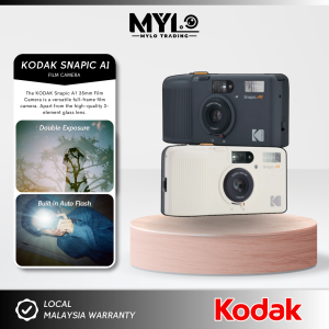 Kodak Snapic A1 Film Camera With 3-element glass lens focus switching multiple exposure & built-in auto flash