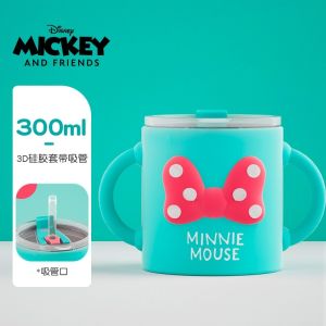 Disney 3 IN 1 Kids Toddler No Leak Sippy Straw Cup with cover Marvel Spider-Man childrens mug anti falling water cup juice measuring