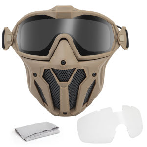 Military Airsoft Mask Detachable Goggles With Anti-fog Fan Tactical Paintball Protective Full Face Mask Shooting Goggles Masks