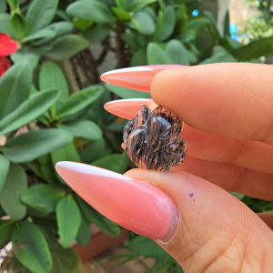 Q1579 Mặt Hồ ly Thạch Anh Tóc Đen sẵn lỗ nhỏ 1li trên đỉnh đầu hợp làm mặt dây đeo cổ size 14x15mm - Phong Thuỷ TUDO