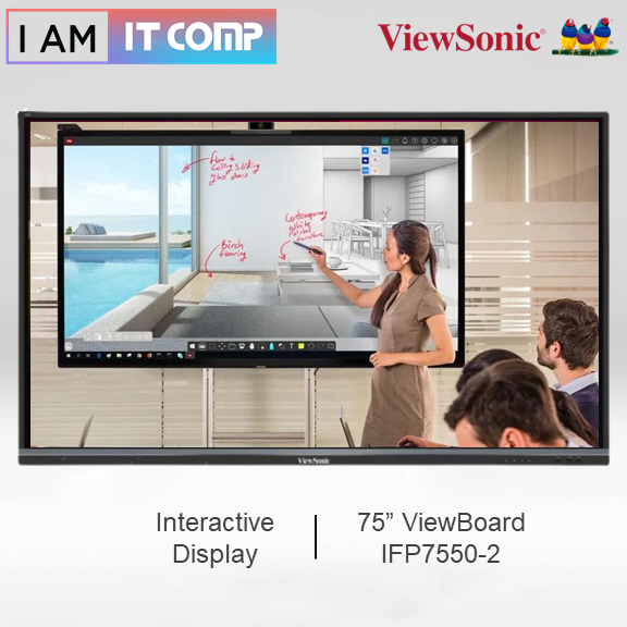ViewSonic ViewBoard IFP7550-2 75 Inch 4K UHD Interactive Display - Touch Screen - 4 Way Split Screen ( IFP7550 )