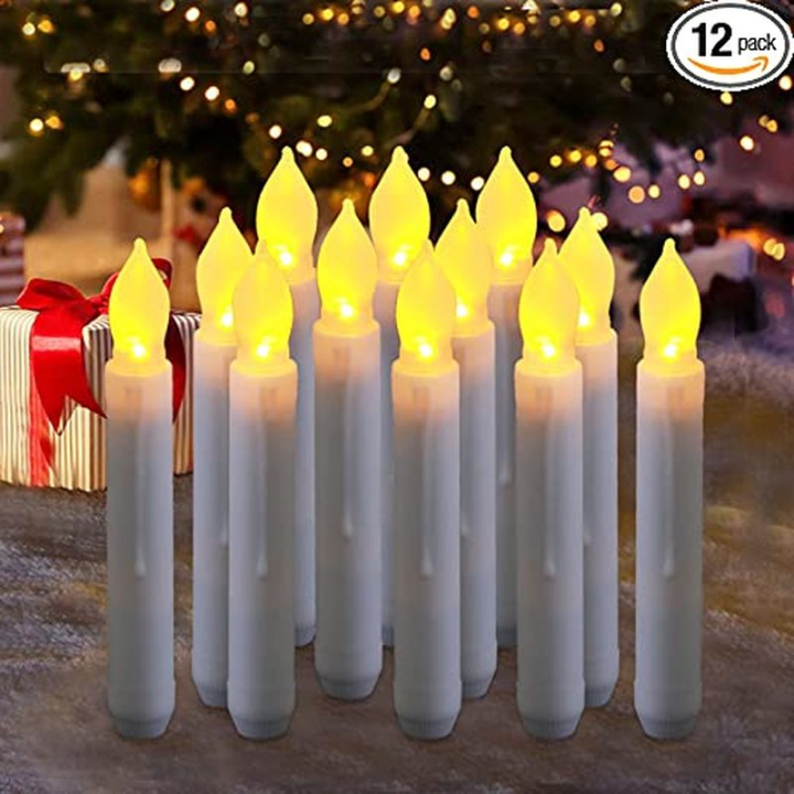 2/6/12pcs LED Flameless Long Candles Taper Electronic Lights for