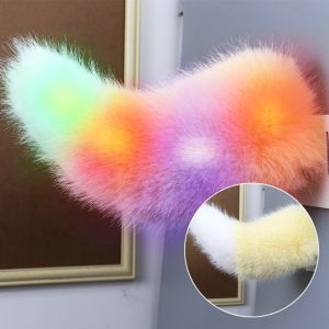 XIJIBAN Fluffy Remote Control Electric Car Tail Colorful Lights Rechargeable Bicycle Wagging Moving Tail Cute Self-adhesive Voice Control Fox Tail All Vehicles
