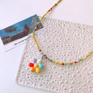 Colorful bead necklace playful cartoon cute childrens butterfly love collarbone chain girls accessory