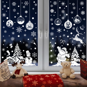 DECAL NOEL – Hít Tĩnh Điện Ông Già Noel Và Bạn Tuần Lộc Dây Treo Cầu Tuyết-SD23011(20*30cm*9)