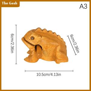[The Gesh] Lucky Thailand Wood Thailand Traditional Craft Wooden Lucky Croaking Musical Instrument Home Office Desk Decor Lucky Frog Crafts