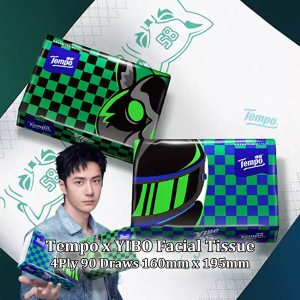 Tempo Facial Tissue 4 ply | Peach/ Applewood/ Sakura/ Jasmine/ Neutral | 90 Sheets / Pack