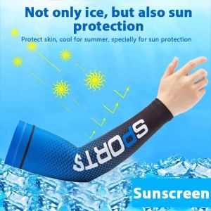 VTTO Long Gloves Sun UV Protection Hand Protector Cover Arm Sleeves Ice Silk Sunscreen Sleeves Outdoor Arm Cool Sport Cycling Sleeves