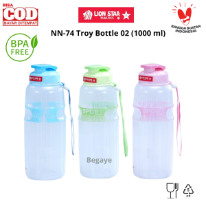 Lion Star Botol Minum Troy Bottle 1000ml 650ml Bebas BPA dan Aman