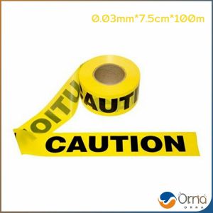 Orna เทปกันเขต (ปราศจากกาว) เทปเตือน วัสดุสังเคราะห์ PE ความยาว 100m เทปสีแดงและสีเหลือง Warning Tape