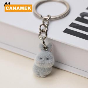 【CANAMEK】 Resin Flocking Cute Three-dimensional Bunny Keychain Pendant Car Keychain Pendant Bag Pendant Accessory Batch