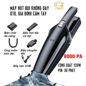 [CÔNG SUẤT LỚN] Máy Hút Bụi Không Dây 8000Pa Hút Bụi Oto Cầm Tay Công Suất Lớn Máy Hút Bụi Gia Đình Cầm Tay Không Dây Sạc Điện Tiện Dụng Mạnh Mẽ Kiểu Dáng Sang Trọng