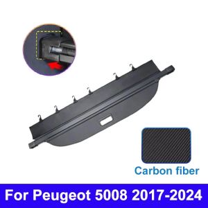 secr Car Trunk Curtain For Peugeot 5008 2018 Body Kit 2017-2024 Wear-Resistant Cargo Cover Luggage Storage Boot Shelf Car Accessories 9R3H1