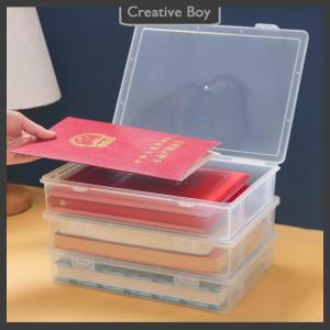 [Creative] Nhựa tập tin lưu trữ hộp tổ chức trong suốt vuông lưu trữ hộp A4 tổ chức hộp máy tính để bàn chống bụi lưu trữ hộp
