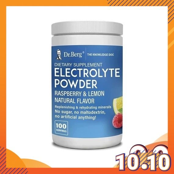 Dr. Berg's Electrolyte Powder - Raspberry & Lemon Natural Flavor ...