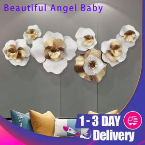 120x45cm Light Luxury Three-Dimensional Wall Decoration Iron Art Gold Flower Wall Decoration Living Room Background Wall Decoration Pendant