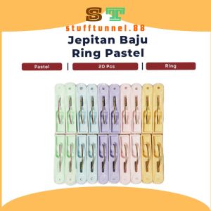 Jepitan Baju Jemuran 20 Pcs Jepitan Baju Ring Pastel Premium / Jepitan Gantungan Baju
