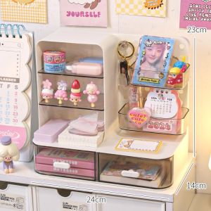 💖SG local stock💖Desk Organiser Pen Holder Storage box wth drawer pegboard rack Cosmetic Brush Holder Organiser