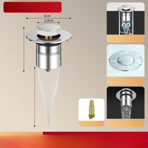 [Easy Sink Drain] Sink Filter Anti-Clog Press Sink Odor-Removing Universal Spring Core Bathroom Basin Drain Detector Universal Basin Drain Sink Odor Plugs Filter