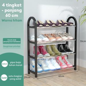 Rak Sepatu Susun Serbaguna 5 Tingkat Tempat Sepatu Sandal Rak Multifungsi Stainlis Tingkat