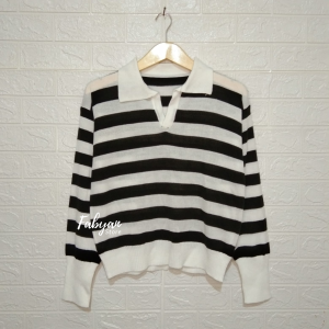 SWEATER FUJI BLASTER KNIT / Sweater / Sweater Rajut / Sweater Fuji / Sweater belang belang / Sweater Wanita / Sweater Kerah / Sweater Blaster Rajut / Sweater Garis /  Sweater Korean Style / Sweater Rajut wanita / Rajut Wanita / Fashion Wanita