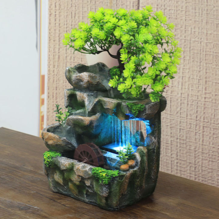 Moon Hope Indoor Water Fountains Rockery Tabletop Waterfall Fountain