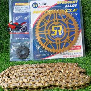 GIR SET ALUMINIUM / GEAR SET ALOY MEGAPRO  CBR150R  VERZA  CB150R  SONIC150 TYPE 428 SUM RACING